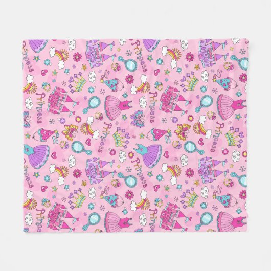 Pink Princess Fleece Blanket, medium (Voorkant (Horizontaal))