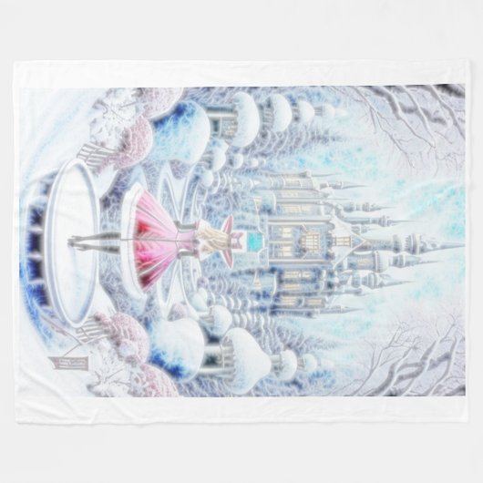 Pink Princess Fleece Deken (Voorkant (Horizontaal))