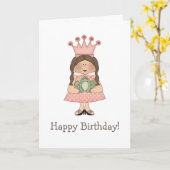 Pink Princess & Frog Kaart (Gele Bloem)