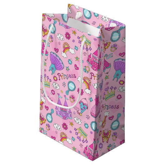 Pink Princess Gift Bag Klein Cadeauzakje (Achterkant Gekanteld)