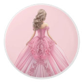 Pink Princess Girl's Girly Ceramic Knob Keramische Knop (Voorkant)