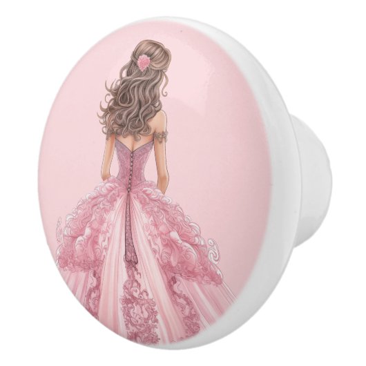 Pink Princess Girl's Girly Ceramic Knob Keramische Knop (Rechts)