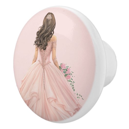 Pink Princess Girl's Girly Ceramic Knob Keramische Knop (Rechts)