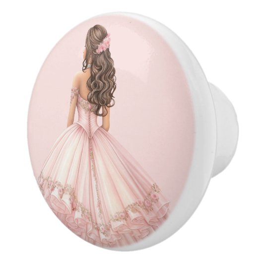 Pink Princess Girl's Girly Ceramic Knob Keramische Knop (Rechts)