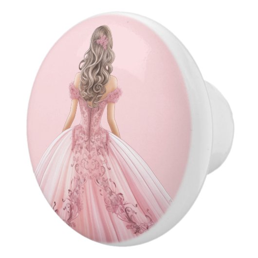Pink Princess Girl's Girly Ceramic Knob Keramische Knop (Rechts)