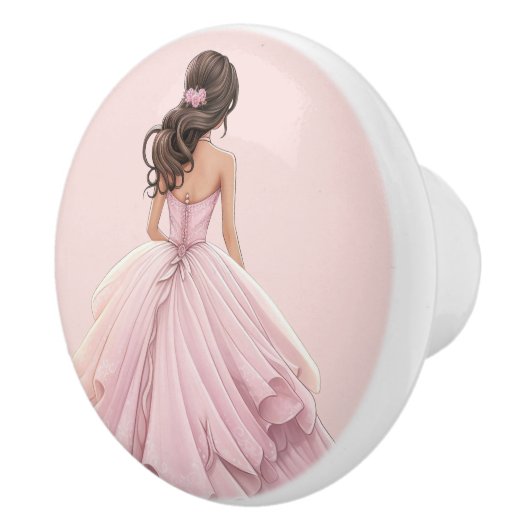Pink Princess Girl's Girly Ceramic Knob Keramische Knop (Rechts)