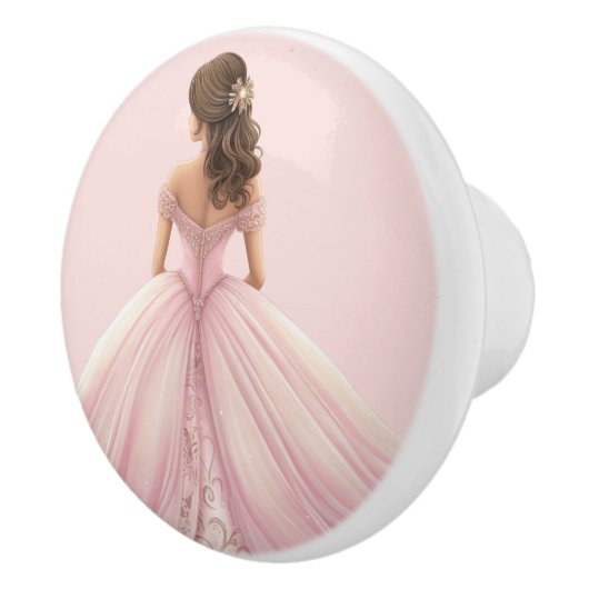 Pink Princess Girl's Girly Ceramic Knob Keramische Knop (Rechts)