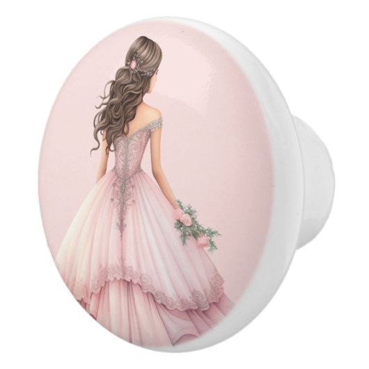 Pink Princess Girl's Girly Ceramic Knob Keramische Knop (Rechts)