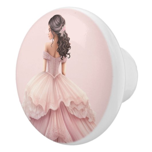 Pink Princess Girl's Girly Ceramic Knob Keramische Knop (Rechts)