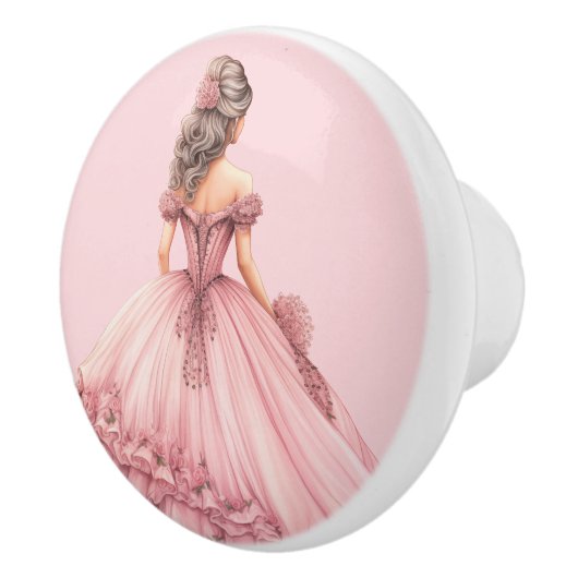 Pink Princess Girl's Girly Ceramic Knob Keramische Knop (Rechts)