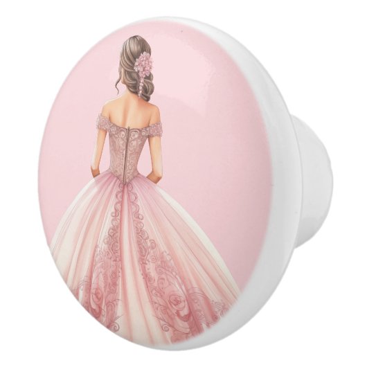 Pink Princess Girl's Girly Ceramic Knob Keramische Knop (Rechts)