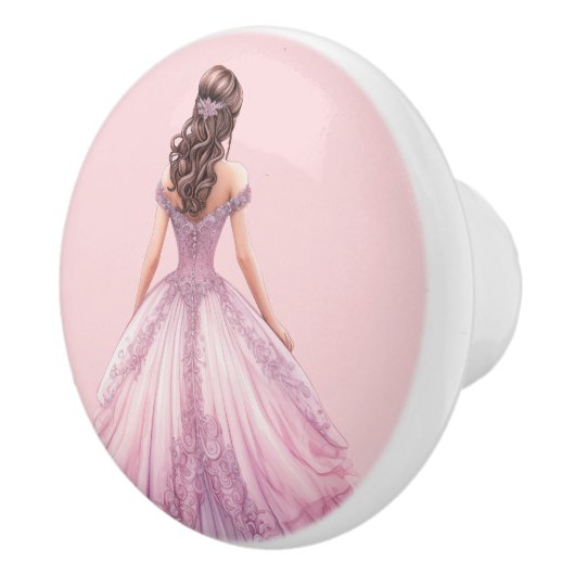 Pink Princess Girl's Girly Ceramic Knob Keramische Knop (Rechts)