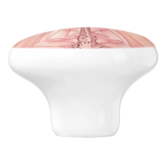 Pink Princess Girl's Girly Ceramic Knob Keramische Knop (Zijkant)