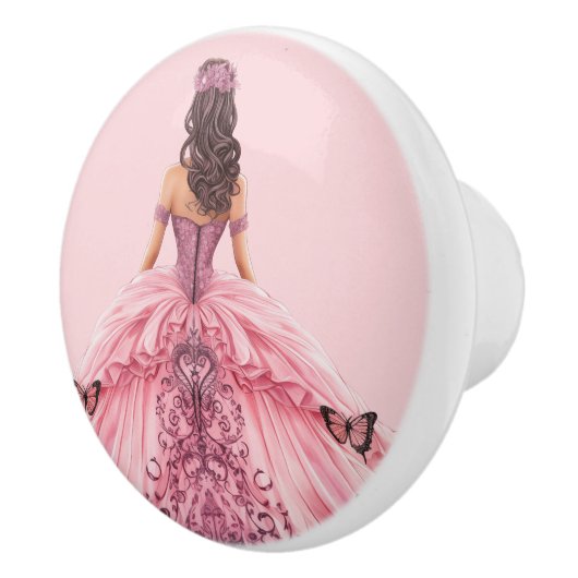 Pink Princess Girl's Girly Ceramic Knob Keramische Knop (Rechts)