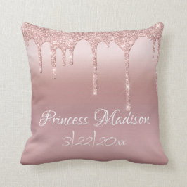 Pink Princess Glitter Elegant Typography Stats Kussen