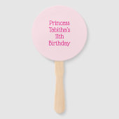 Pink Princess Hand Fan Handwaaier (Achterkant)