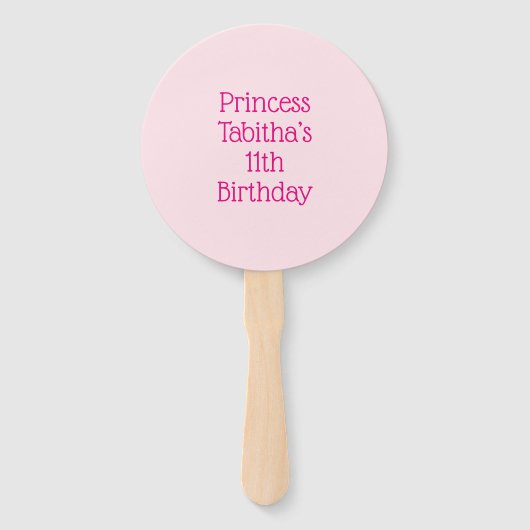 Pink Princess Hand Fan Handwaaier (Achterkant)