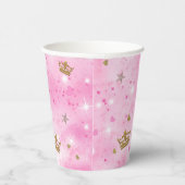 Pink Princess Hearts & Crown Tiara Verjaardagsfees Papieren Bekers (Rechts)