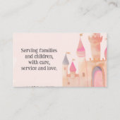 Pink Princess Kinderopvang Babysitter Visitekaartje (Achterkant)