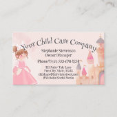 Pink Princess Kinderopvang Babysitter Visitekaartje (Voorkant)