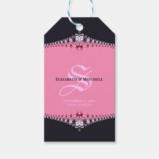 Pink Princess Lace Special Day Engagement Wedding Cadeaulabel (Voorkant)