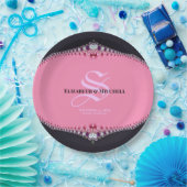 Pink Princess Lace Special Day Engagement Wedding Papieren Bordje (Feest)