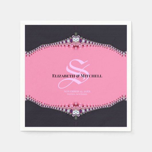 Pink Princess Lace Special Day Engagement Wedding Servet (Voorkant)
