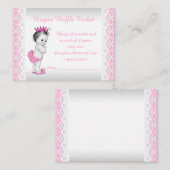 Pink Princess Luier Raffle Ticket Informatiekaartje (Voorkant / Achterkant)