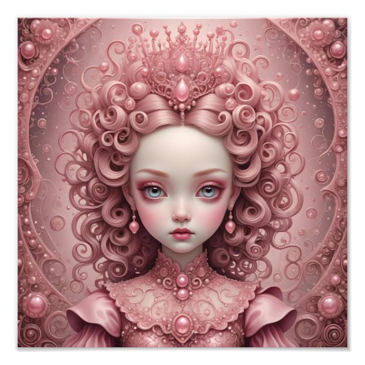 Pink Princess Mark Ryden Style Art Poster Print (Voorkant)
