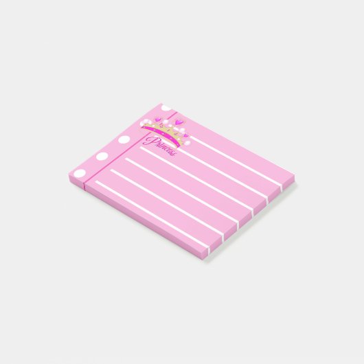 Pink Princess met voering Post-it® Notes (Schuin)