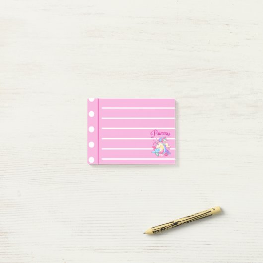 Pink Princess met voering Post-it® Notes (Op bureau)