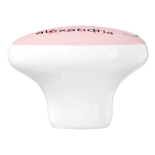 Pink Princess Monogram Tiara Girly Ceramic Knob Keramische Knop (Zijkant)