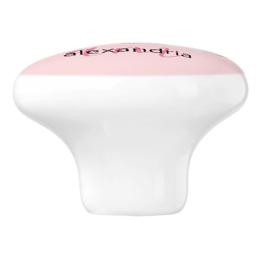 Pink Princess Monogram Tiara Girly Ceramic Knob Keramische Knop (Zijkant)