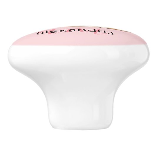 Pink Princess Monogram Tiara Girly Ceramic Knob Keramische Knop (Zijkant)