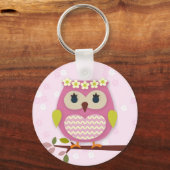 Pink Princess Owl 02 Sleutelhanger (Voorkant)