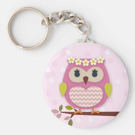 Pink Princess Owl 02 Sleutelhanger (Voorkant)