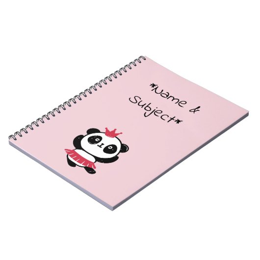 Pink Princess Panda Notitieboek (Linkerzijde)