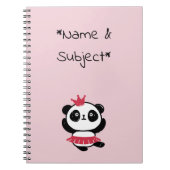 Pink Princess Panda Notitieboek (Voorkant)