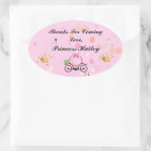 Pink Princess Party Dank je wel Ovale Sticker (Tas)