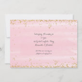 Pink Princess Party & Gouden Verjaardag Uitnodigin Kaart (Achterkant)