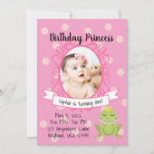 Pink Princess Party Invitation Kaart (Voorkant)