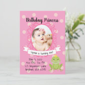 Pink Princess Party Invitation Kaart (Staand voorkant)