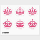 Pink Princess Party Tiara Favor Stickers (Vel)