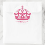 Pink Princess Party Tiara Favor Stickers (Tas)
