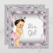 Pink Princess Pearl Baby shower Kaart (Voorkant / Achterkant)