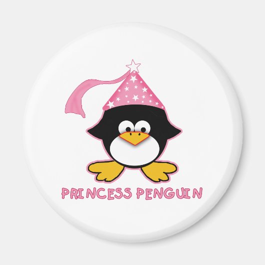 Pink Princess Penguin Magneet (Voorkant)