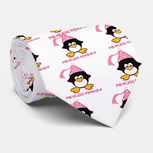 Pink Princess Penguin Stropdas (Opgerold)