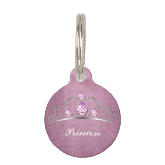 Pink Princess Pet Name Tag Huisdierpenning