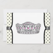 Pink Princess Pink Black Polka Dot Baby shower Kaart (Achterkant)