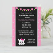 Pink Princess Pirate Skull Birthday Kaart (Staand voorkant)